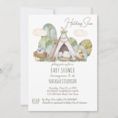 Bald schnuppern kleiner Vogelbändchen Boho Zelt Ba Einladung (Vorderseite)