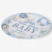 Bald sehen im Ozean Baby-Party Junge Blau  Pappteller (Schrägansicht)
