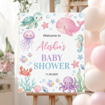Bald sehen wir dich Süße Ozean-Baby-Party-Willkomm