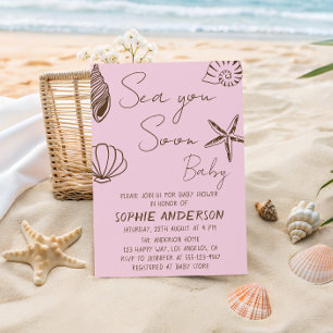 Bald sehen wir uns Baby Boho Küsten-Baby-Party Einladung