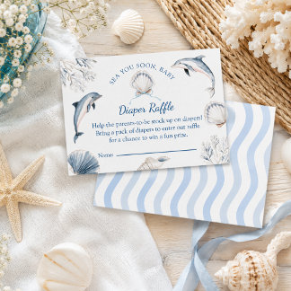 Bald sehen wir uns, Baby Boy Coastal Windel-Raffle Begleitkarte