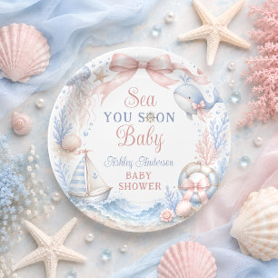 Bald sehen wir uns, Baby - Küsten-Baby-Party Pappteller