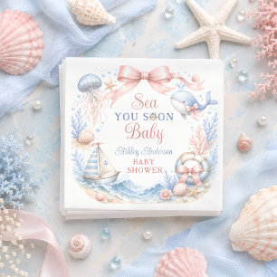 Bald sehen wir uns, Baby - Küsten-Baby-Party Serviette