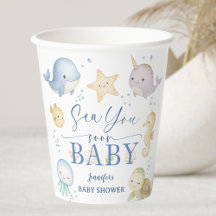 Bald sehen wir uns Baby Shower Junge Ozean