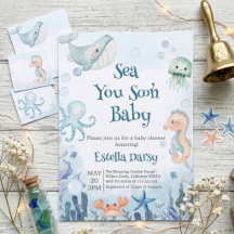 Bald sehen wir uns Baby Shower Ozean Tiere Baby Sh