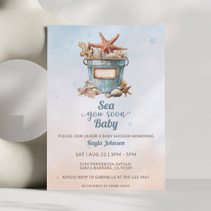 Bald sehen wir uns, Baby Shower Rustikale Wasserfa Einladung