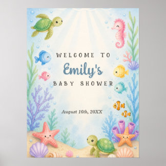 Bald sehen wir uns Baby Shower Willkommen Poster