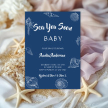 Bald sehen wir uns Navy Seashell Maritime Babypart