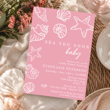 Bald sehen wir uns Rosa Küsten-Strand Mädchen Baby