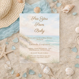 Bald sehen wir uns wieder Strand-Baby-Party-Einlad