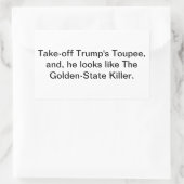 Bald Trump Looks Perverted Hankamer Artjunkhaus Rechteckiger Aufkleber (Tasche)