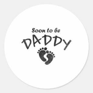Bald, um Daddy New Dad Funny Vater Joke Daddy sein Runder Aufkleber
