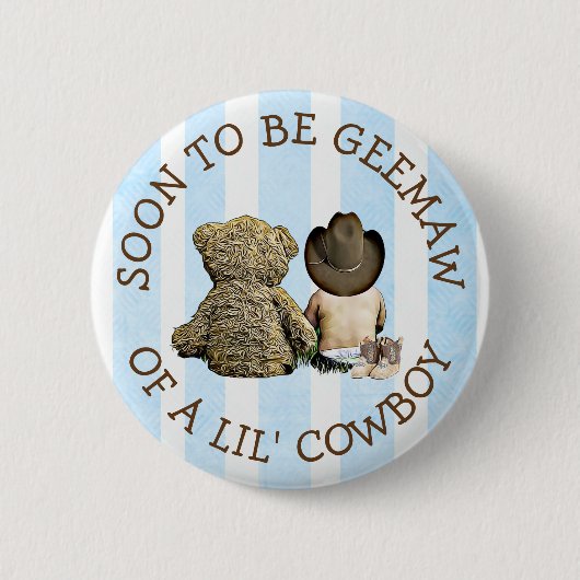 Bald, um Grieß ein Lil Cowboy Button (Vorderseite)