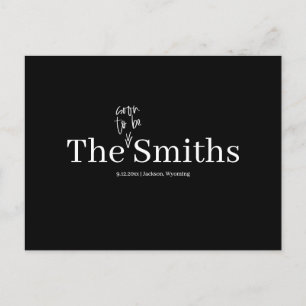 Bald, um Ihr Name Hochzeit speichern Sie das Datum Ankündigungspostkarte