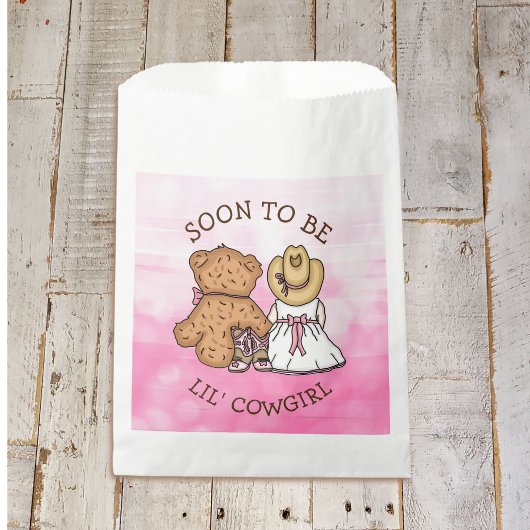 Bald, um Lil'Cowgirl Baby Dusche Pink. Geschenktütchen
