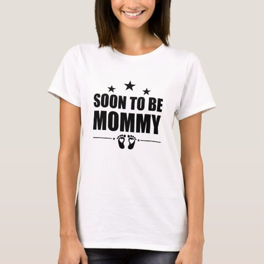 Bald, um Mama Schwangerschaft Ankündigung Offenleg T-Shirt (Vorderseite)