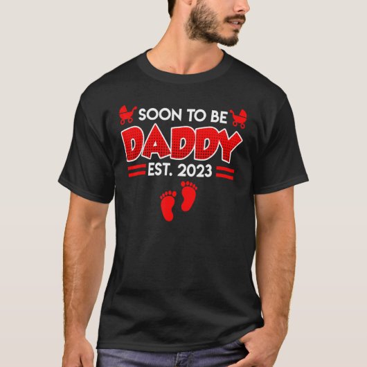 Bald, um Papa 2023 Expectant Daddy T-Shirt (Vorderseite)