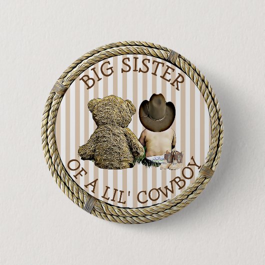 Bald, um Schwester eines Lil Cowboy Button (Vorderseite)