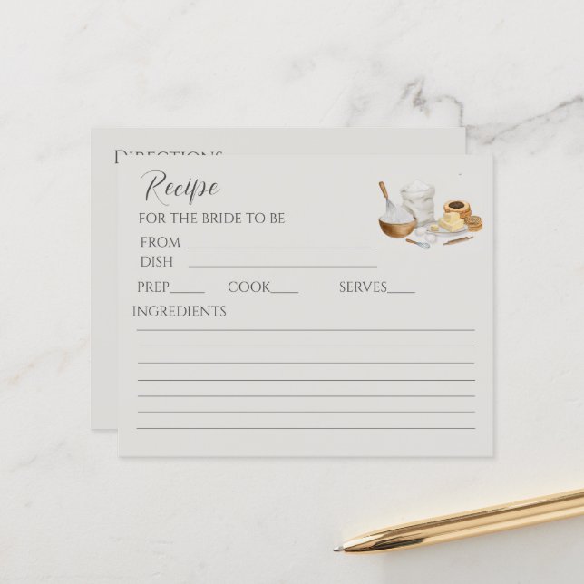 Bald, um sich weg Brautparty Rezept Karte. (Vorderseite/Rückseite Beispiel)