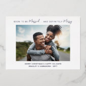 Bald, um Verheiratet Verlobte frohe Hochzeit Weihn Folieneinladung (Vorderseite)