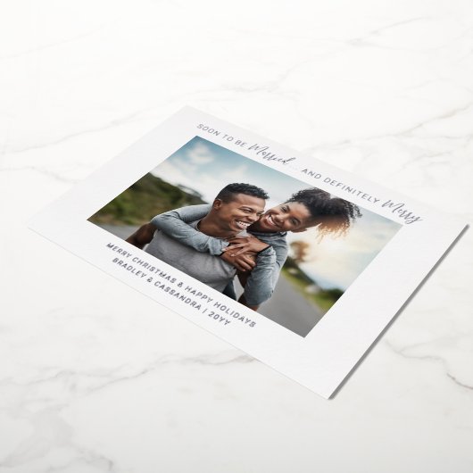 Bald, um Verheiratet Verlobte frohe Hochzeit Weihn Folieneinladung (Gedreht)