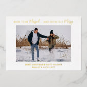 Bald, um Verheiratet Verlobte frohe Hochzeit Weihn Folieneinladung (Vorderseite)