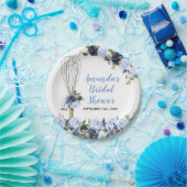 Bald, um von Brautparty Navy Blume zu flüstern Pappteller (Party)