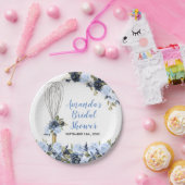 Bald, um von Brautparty Navy Blume zu flüstern Pappteller (Party)