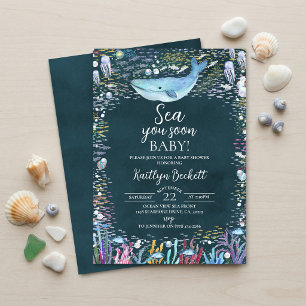 Bald unter dem Meer auf Wiedersehen Baby-Party Einladung