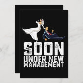 Bald unter der neuen Management Funny Wedding Einladung (Vorne/Hinten)