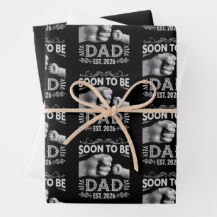 Bald Vater 2026 Schwangerschaftsankündigung Geschenkpapier Set