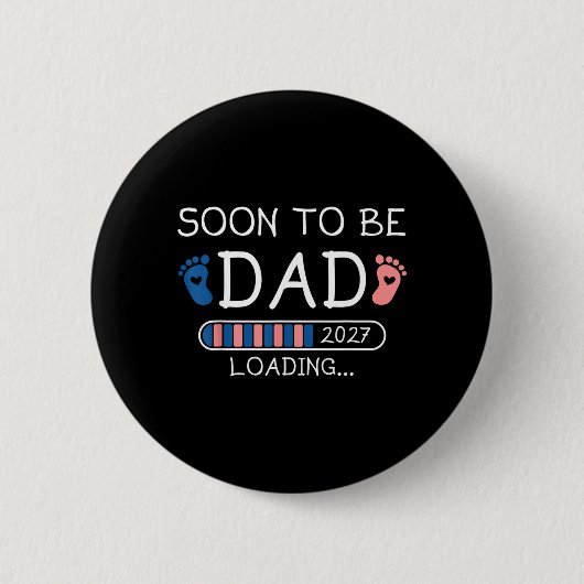 Bald Vater 2027 Schwangerschaftsankündigung wird g Button (Vorderseite)