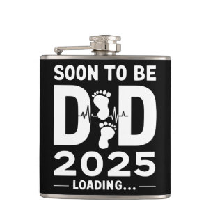 Bald Vater Est 2025 Neuer Vater  Flachmann