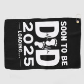 Bald Vater nach 2025 neuer Papa zu sein Golfhandtuch (Horizontal)