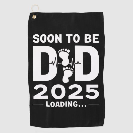 Bald Vater nach 2025 neuer Papa zu sein Golfhandtuch (Vorderseite)