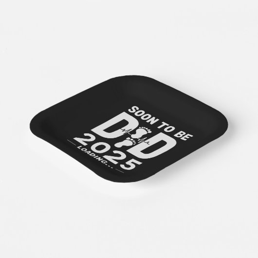 Bald Vater nach 2025 neuer Papa zu sein Pappteller (Gewinkelt)