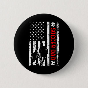 Bald Vater Wird Zum Fußballvater Retro Amerikanisc Button