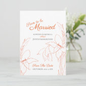 Bald verheiratet botanica Art gladiolus orange Save The Date (Stehend Vorderseite)