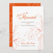 Bald verheiratet botanica Art gladiolus orange Save The Date (Vorne/Hinten)