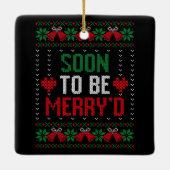 Bald Verheiratet sein Merry'd Weihnachtsbräune & G Keramikornament (Rückseite)