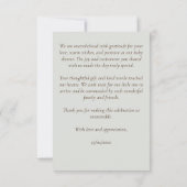 Bald Vogelfederdusche Baby Dankeskarte (Rückseite)