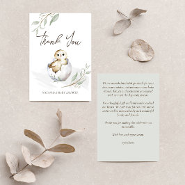 Bald Vogelfederdusche Baby Dankeskarte