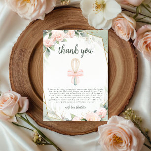 Bald weggezauberte rosa florale Hochzeitsdusche Dankeskarte