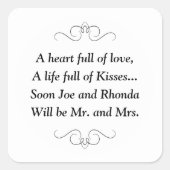 Bald werden Mr. and Mrs. Square Sticker (Vorderseite)