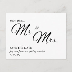 Bald werden Mr & Mrs Save the Date Postcard Ankündigungspostkarte