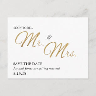 Bald werden Mr & Mrs Save the Date Postcard Ankündigungspostkarte