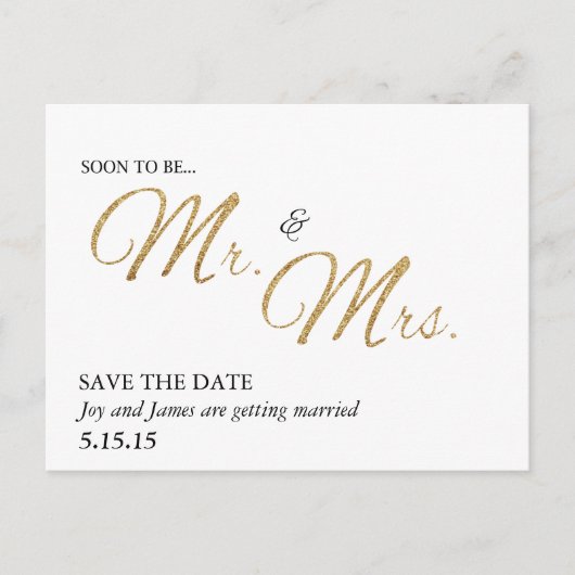 Bald werden Mr & Mrs Save the Date Postcard Ankündigungspostkarte (Vorderseite)