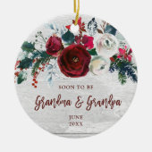 Bald werden Oma & Opa Personalisierte Blüte Keramik Ornament (Vorne)