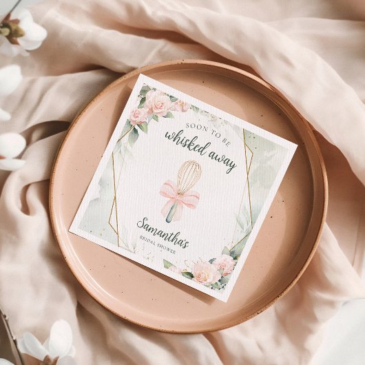 Bald werden wir weggeblasen Pink Floral Brautparty Serviette