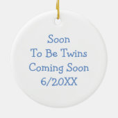 Bald werden Zwillinge kommen bald Ankündigung Keramik Ornament (Hinten)